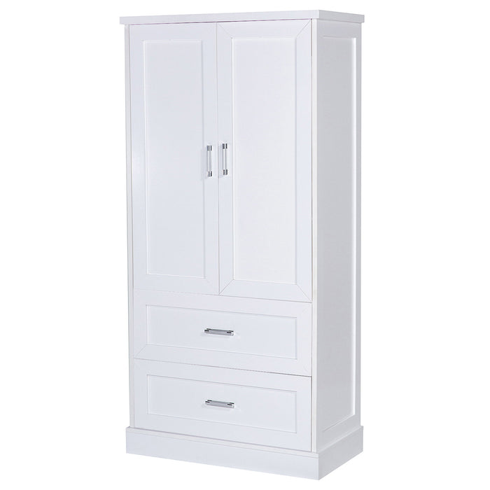 Tall Bathroom Storage Cabinet With 2 Doors And Drawers, Adjustable Shelf