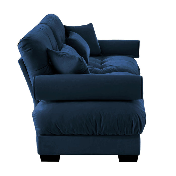 Modern Oversize Sofa With Cloud Like Comfort, Featuring Waist And Throw Pillows