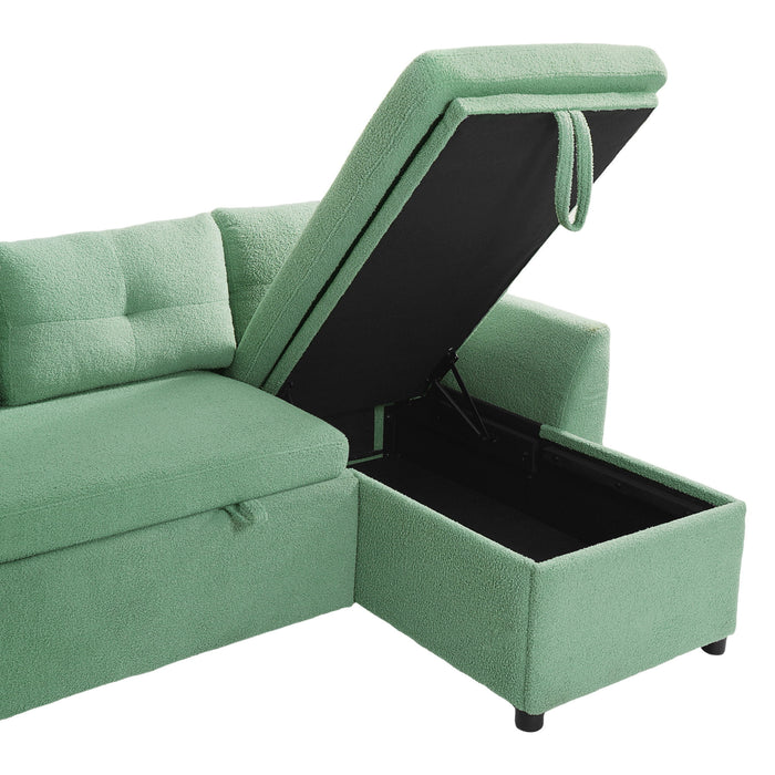 U-Shaped Sectional Sofa Bed With Storage And USB Ports