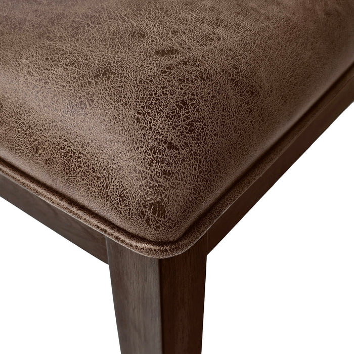 Country Style Dining Chairs (Set of 2) With Cross Back Design - Brown