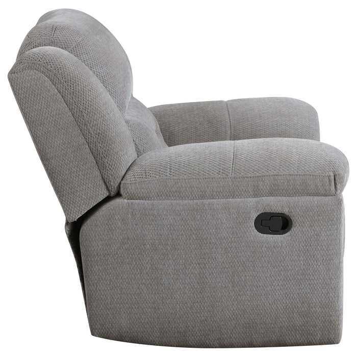 Sebring - Upholstered Glider Recliner Chair With Manual Recline And Smooth Gliding Motion - Gray
