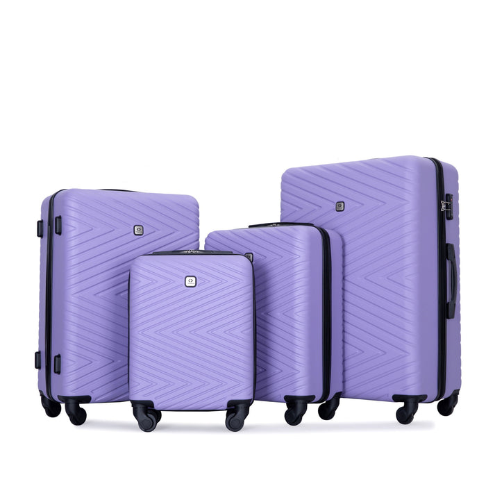 Luggage 4 Piece Lightweight Suitcase With Rotating Wheels With Tsa Lock,