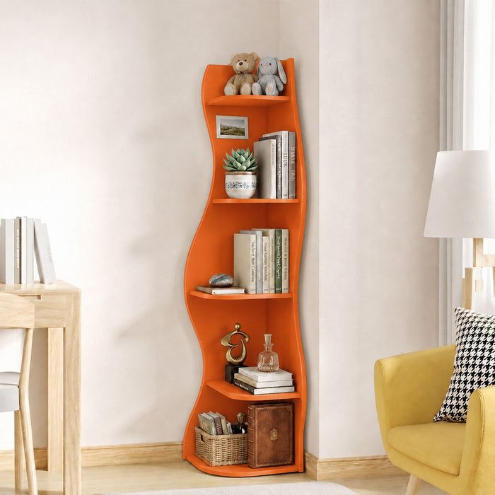 5 Tier S - Shaped Corner Shelf For Living Room