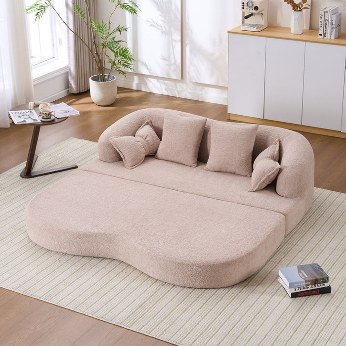 Foldable Sofa Bed, Boneless Couch Convertible Sleeper With 4 Pillows