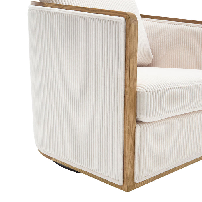 Corduroy Barrel Chair, 360 Degree Swivel
