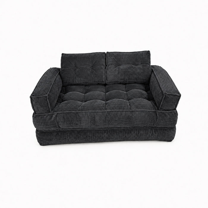 2 Seater Modular Corduroy Sofa With Chaise Lounge For Living Room