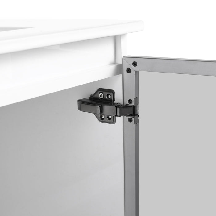 Wall Mounted Bathroom Vanity With Sink, 2 Soft Close Doors, Cabinet & Half Door