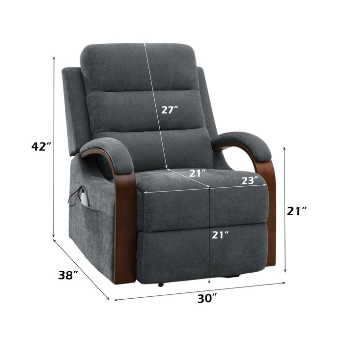 Kayla - Power Recliner With Lift & Heating & Massage (Zero Gravity) - Gray