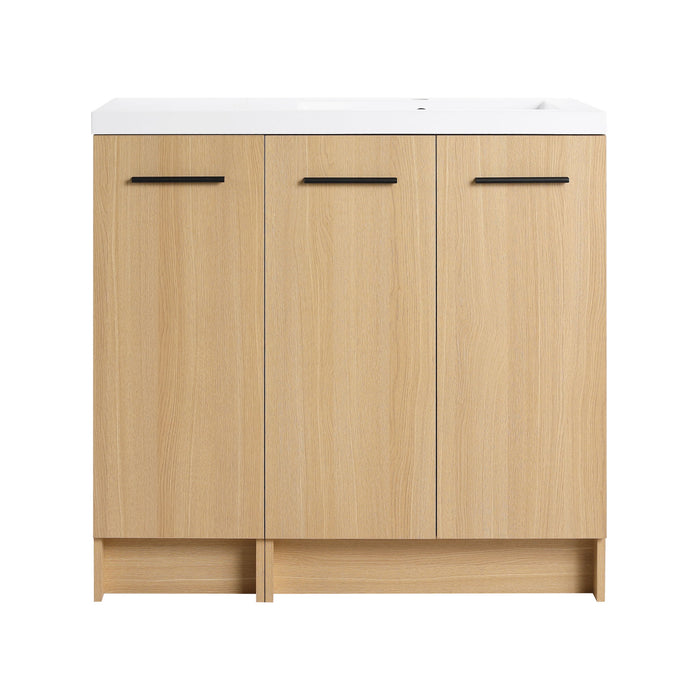 Wall Mounted Floating Bathroom Vanity With Sink, 3 Door Modular Cabinet