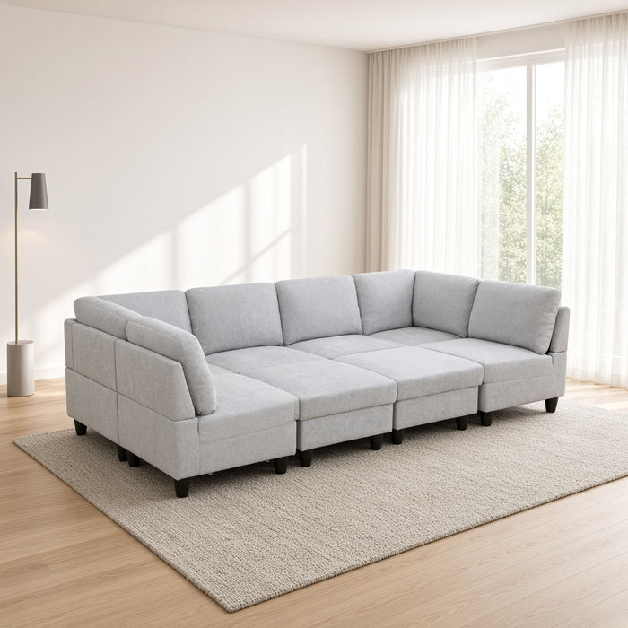 8 Piece Modular U - Shape Sectional Sofa