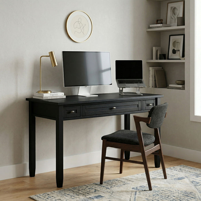 Warm Shaker - Writing Desk With Drawers - Black