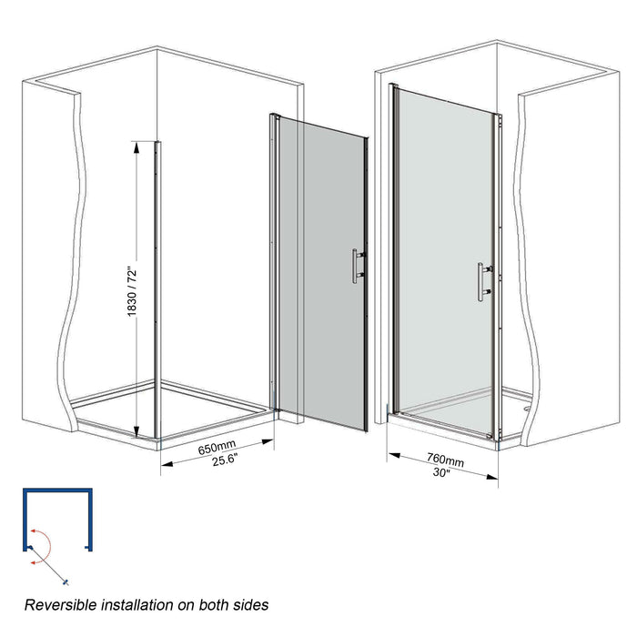 Shower Door With Glass And Explosion Proof Safety Film