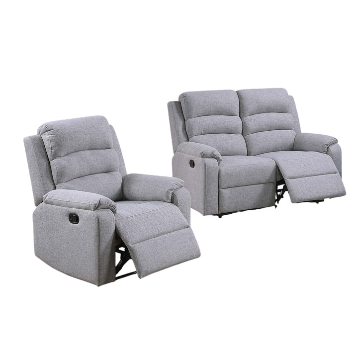 2 Piece Living Room Set With Manual Reclining Loveseat And Recliner