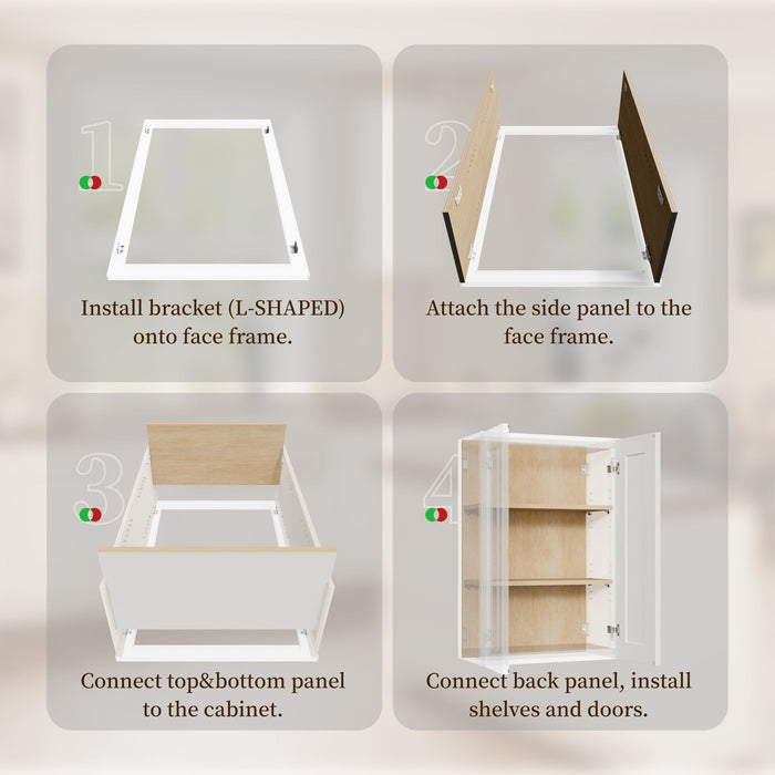 Shaker Wall Cabinet With Soft-Close Doors, Adjustable Shelves
