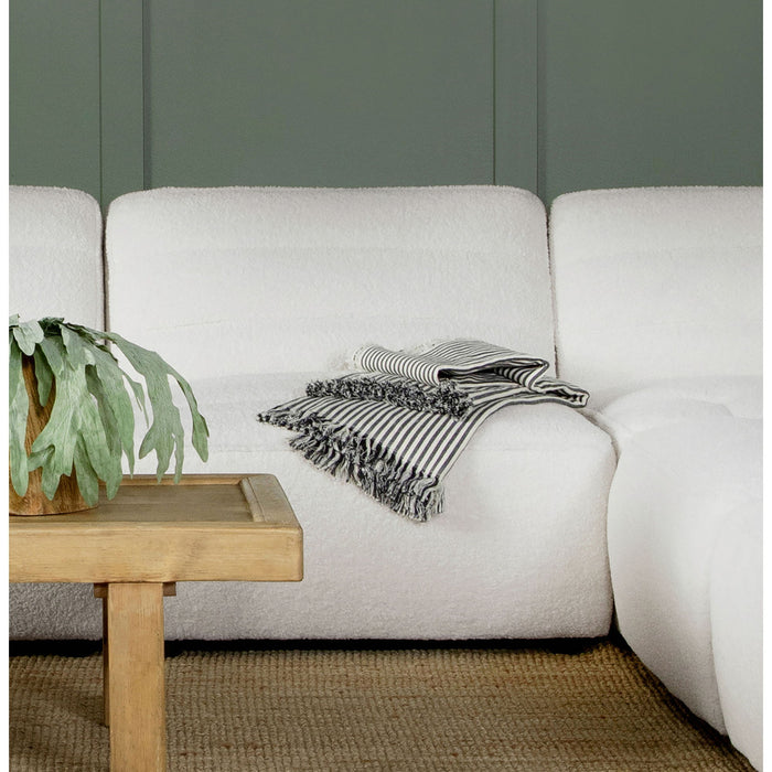 Bonnie - Upholstered Armless Chair With Channel Tufting - Ivory