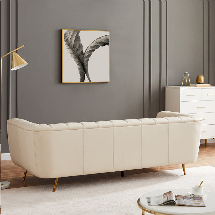 Lamattina - Genuine Italian Leather Channel Tufted Sofa