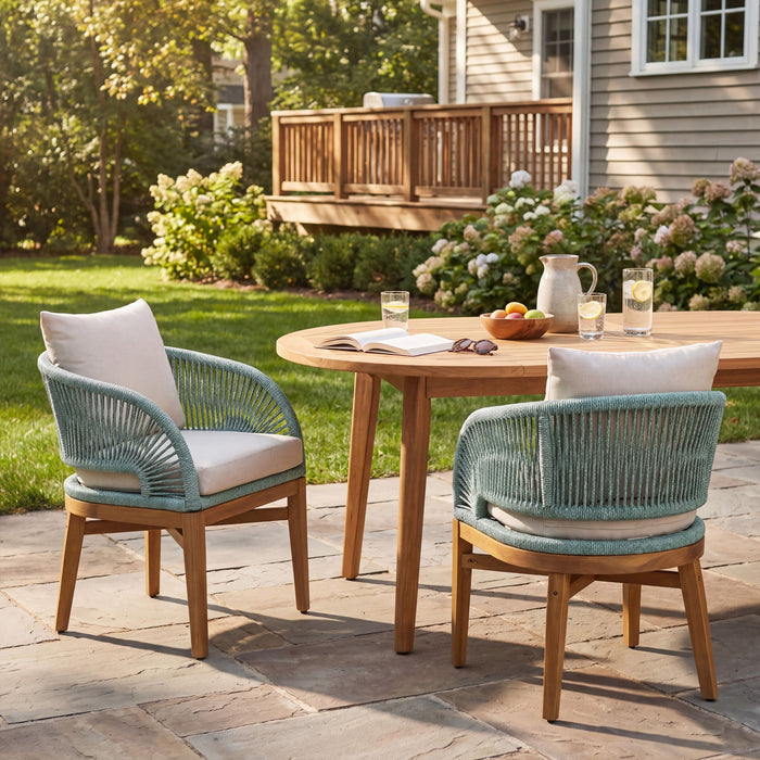 Outdoor Dining Chairs With Cushion (Set of 2)
