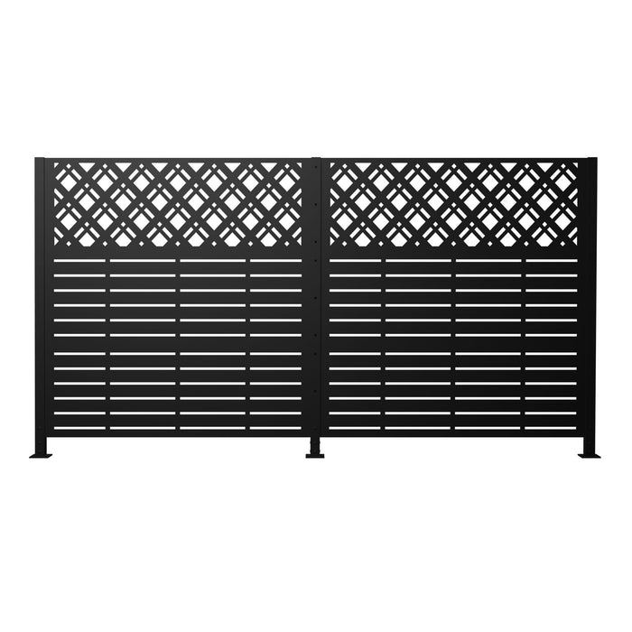 2 Panels Privacy Screen Outdoor Privacy Panels, Trash Can Enclosure, Air Conditioner Fence - Black