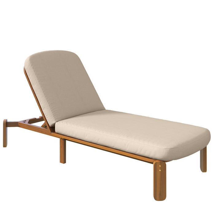 Outdoor Chaise Lounge With Adjustable Backrest