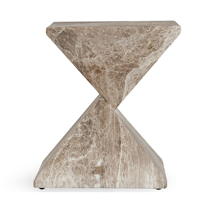Adler - Outdoor Concrete Accent Table - Brown/Ivory