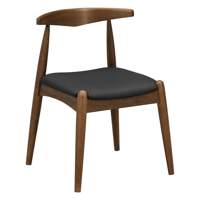 5 Piece Dining Set With 1 Table And 4 Upholstered Chairs - Walnut / Black