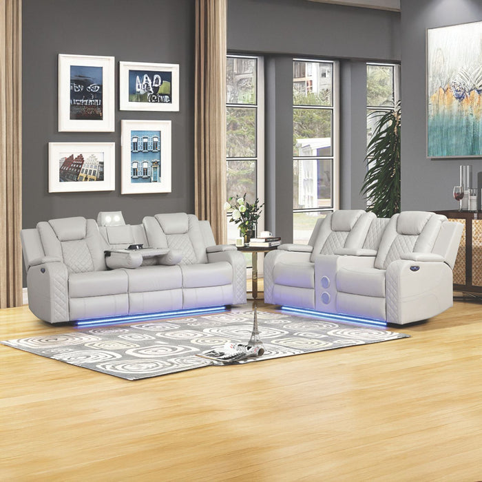Benz - Power Recliner Set With LED Lighting And USB Charging