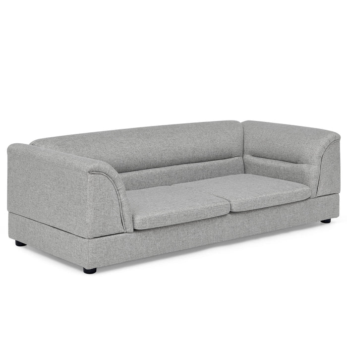 Oversized, Curved Armrest Rectangular Dog Sofa, For Large & Oversized Dogs - Light Gray