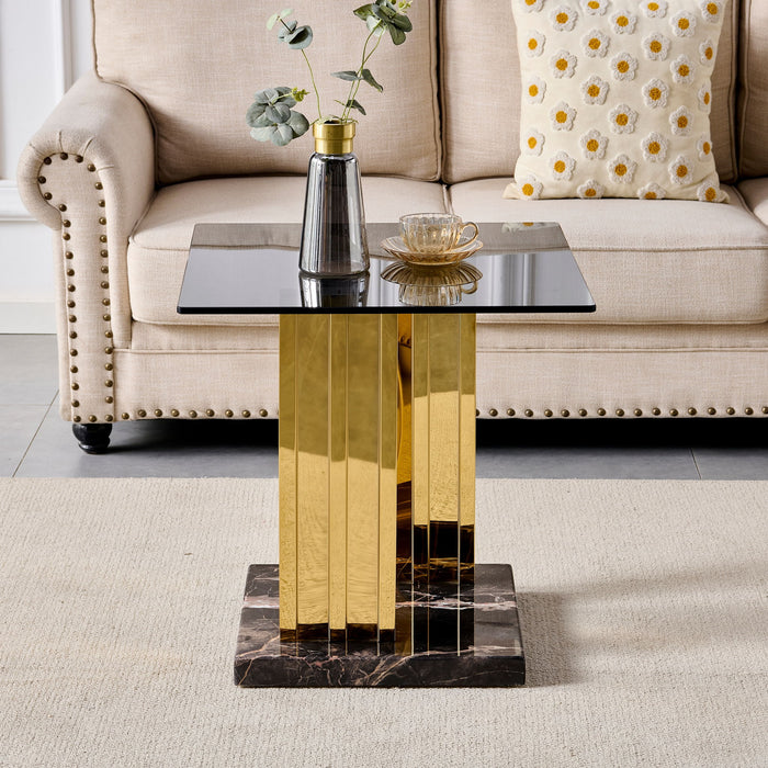 Side Table - Gray / Gold