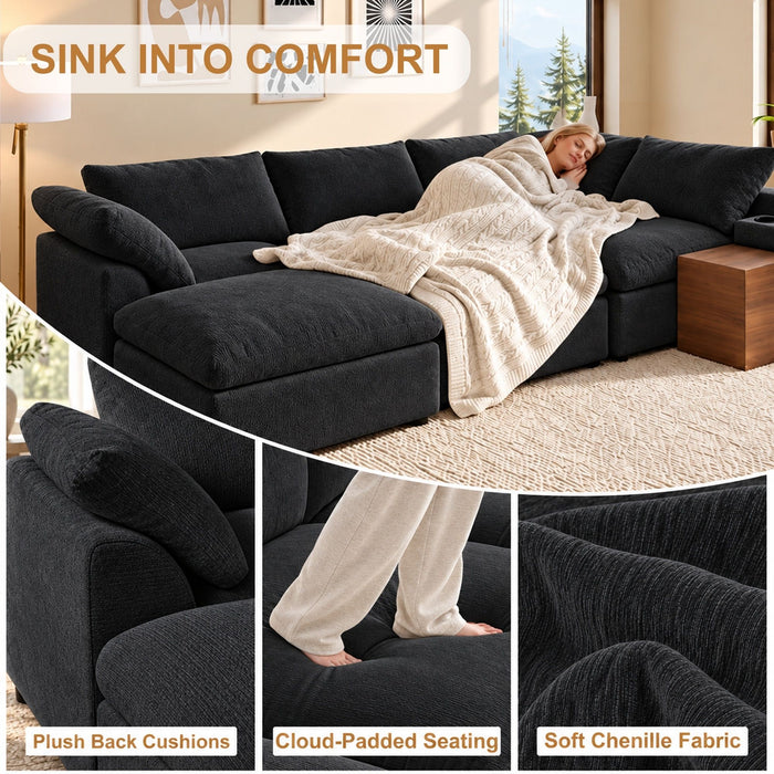 Modular Cloud Couch With Storage Console