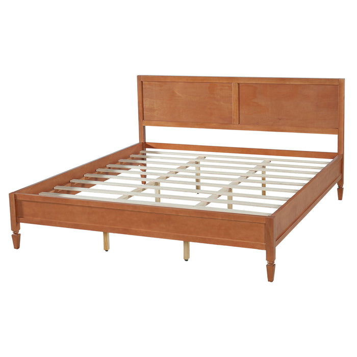 Classic Platform Bed Frame With Panel Headboard