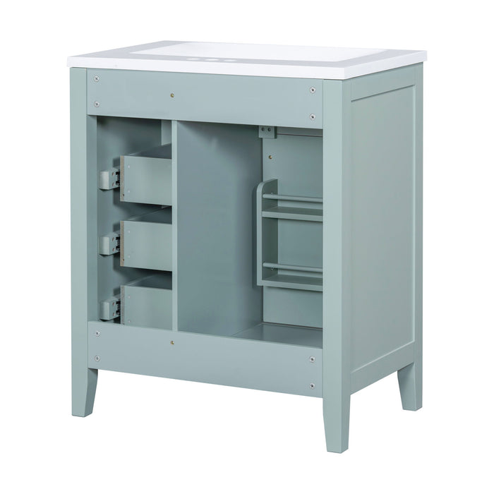 Modern Bathroom Vanity With Sink Combo, 3 Drawers, Undermount Drop-In Sink