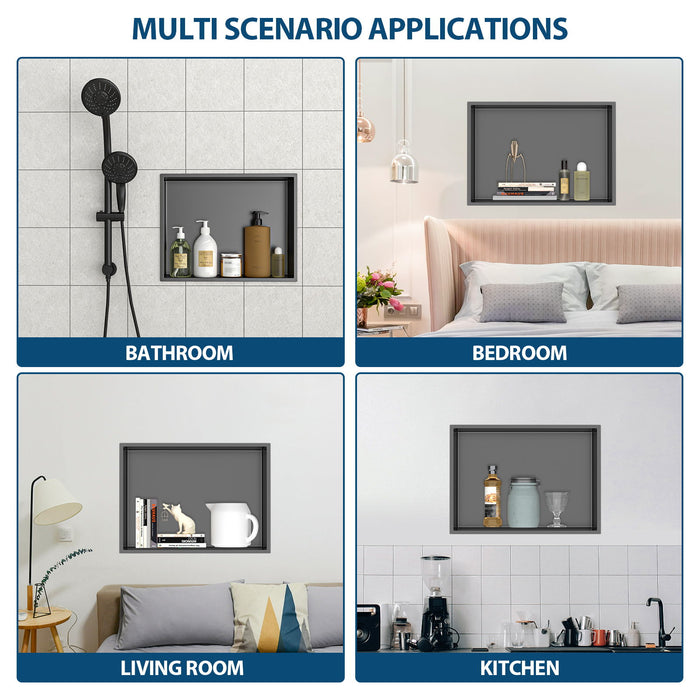 Stainless Steel Shower Niche With Seamless Design For Bathroom Storage