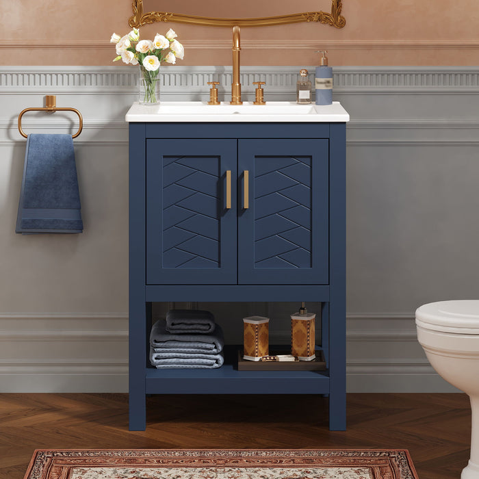 Modern Bathroom Vanity With Elegant Twill Design