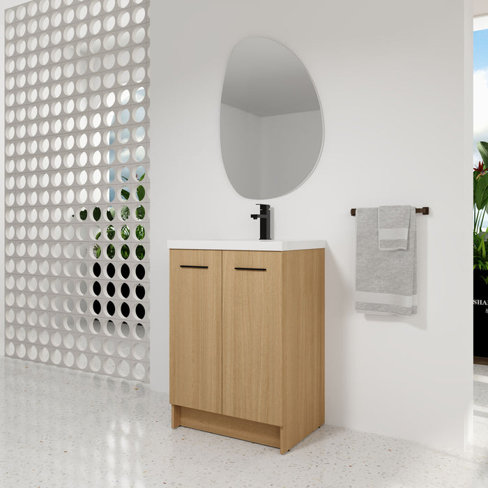Floating Bathroom Vanity With Sink, Wall Mounted Double Door Storage