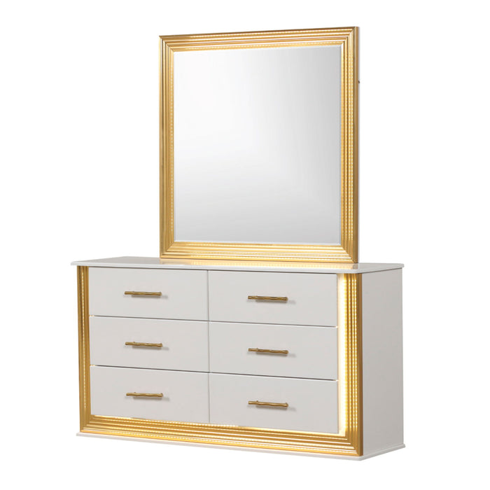 Obsession - 6 Drawer LED Dresser - White