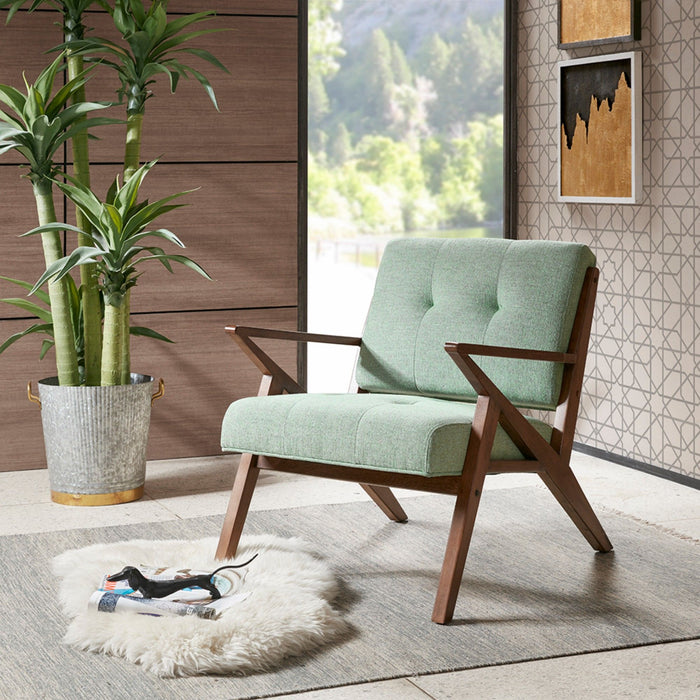 Lounge Chair With Tufted Upholstery And Solid Frame