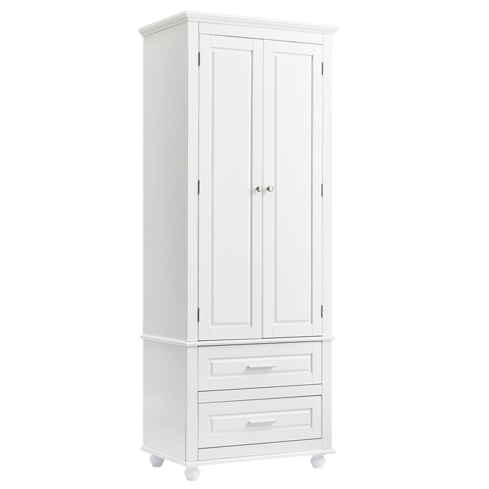 Tall Storage Cabinet With 2 Drawers For Bathroom