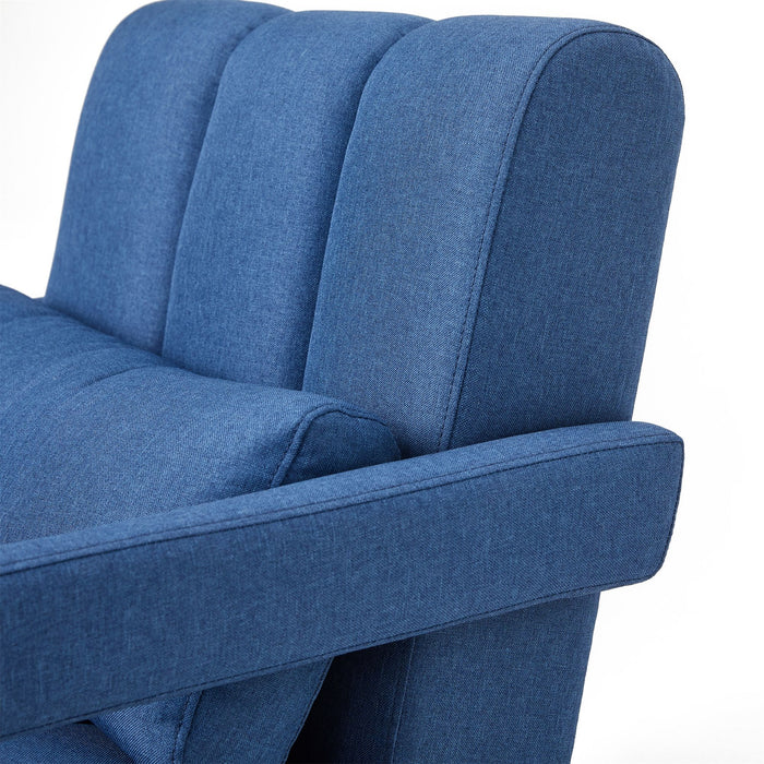 Upholstered Accent Chair With Pillow, Designed For Living Room - Navy Blue