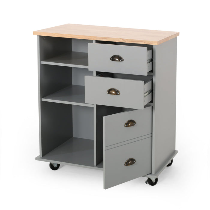 Yohaan - Contemporary Kitchen Cart With Wheels