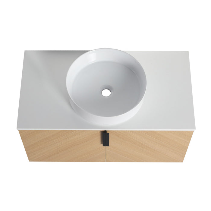Wall Mounted Bathroom Vanity With Art Sink