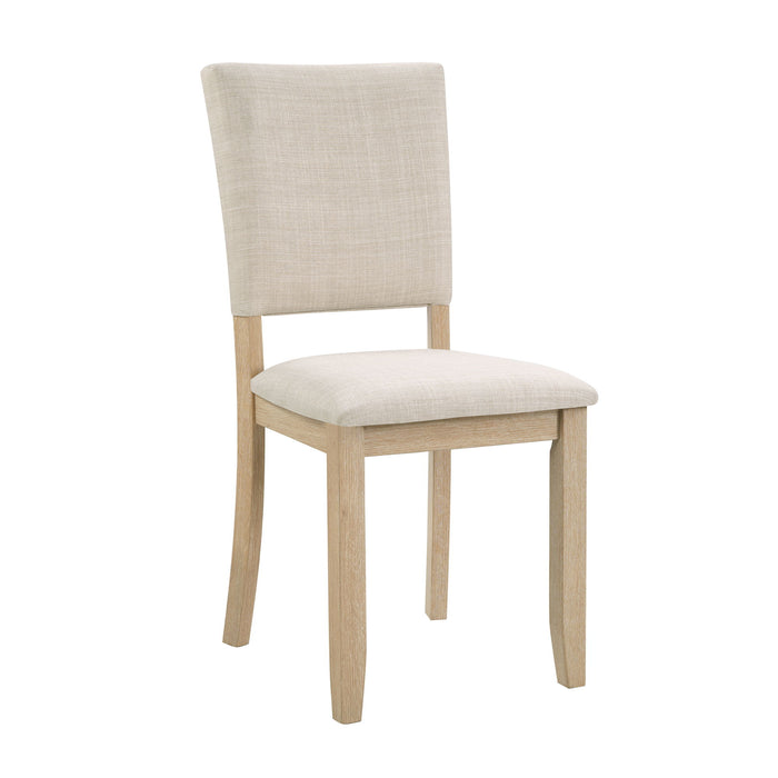 6 Piece Dining Table Set With Bench - Beige / Light Oak