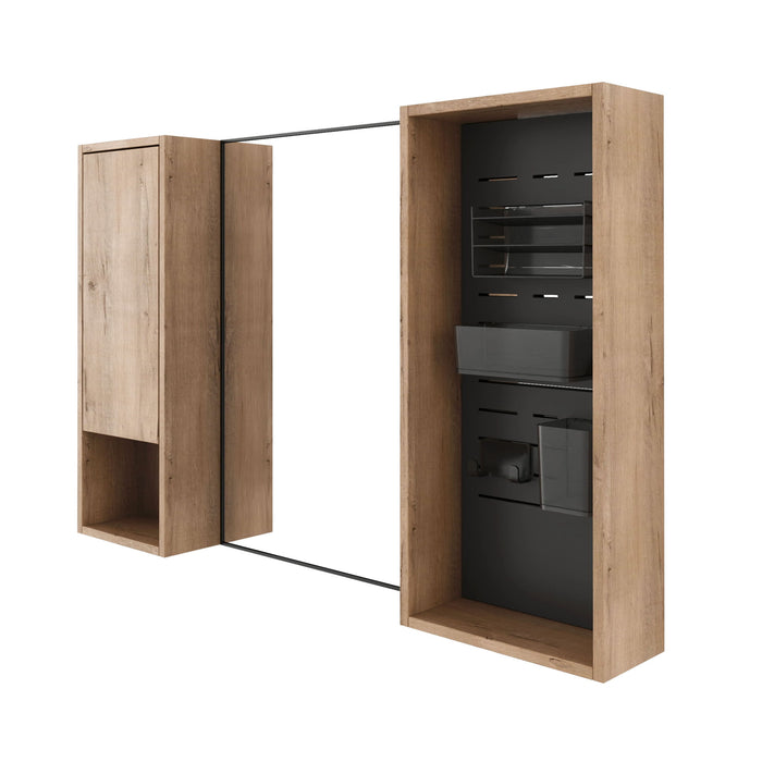 41.6" Wall Mounted Bathroom Cabinet With Soft Close Door, Storage Cabinet Featuring - Imitative Oak