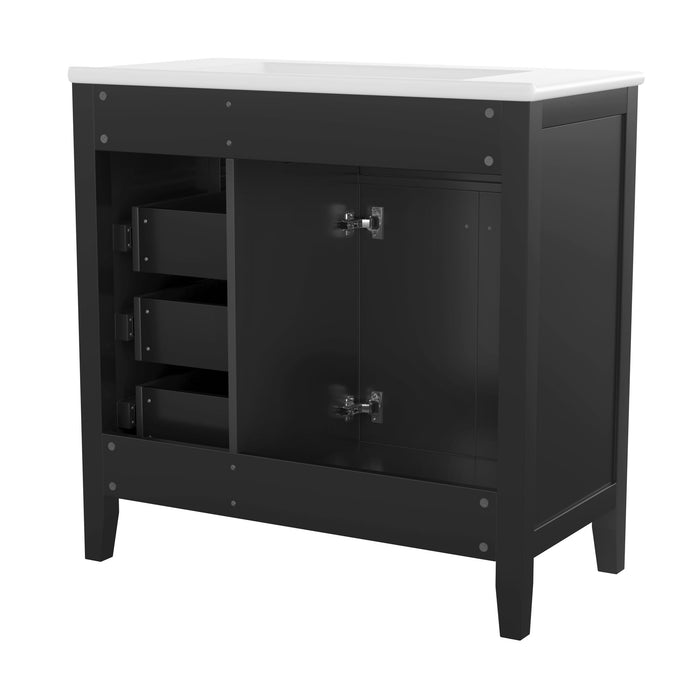 Modern Bathroom Vanity With Sink, Freestanding Design With Drawers And Doors