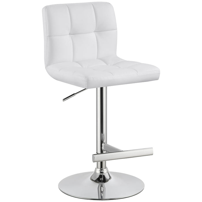 Lenny - Upholstered Adjustable Bar Stool (Set of 2) - White
