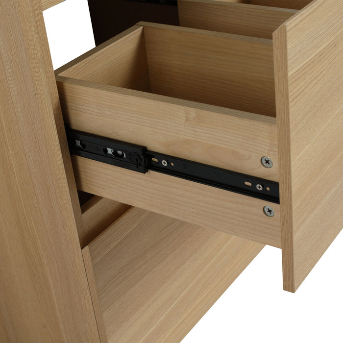 Modern Freestanding Bathroom Vanity Cabinet With Double Drawer