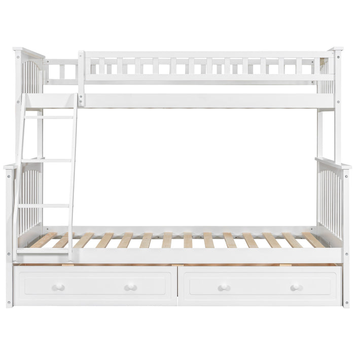 Bunk Bed With Drawers, Convertible Storage Bed