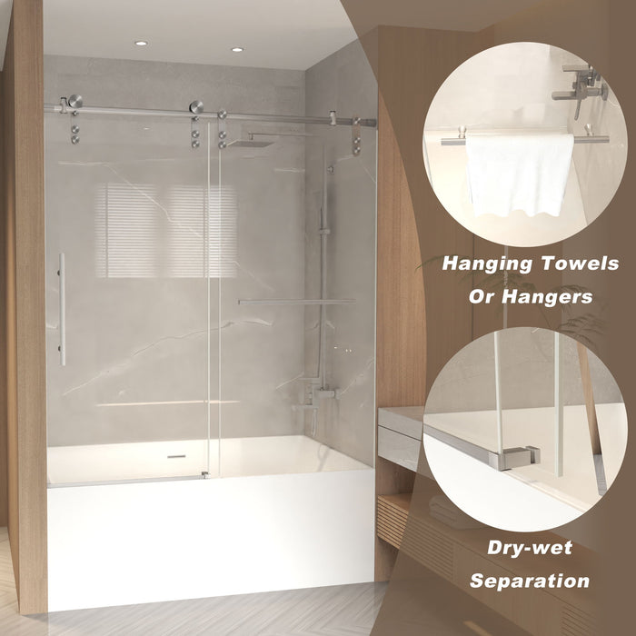 Frameless Sliding Bathtub Door With Frame