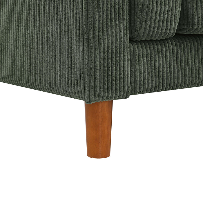 Upholstered Square Arm Sofa - Dark Green