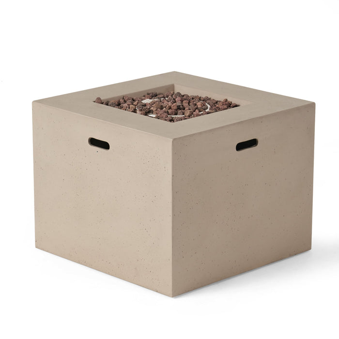 Outdoor Patio Square Gas Burning Concrete Fire Pit 40,000 Btu