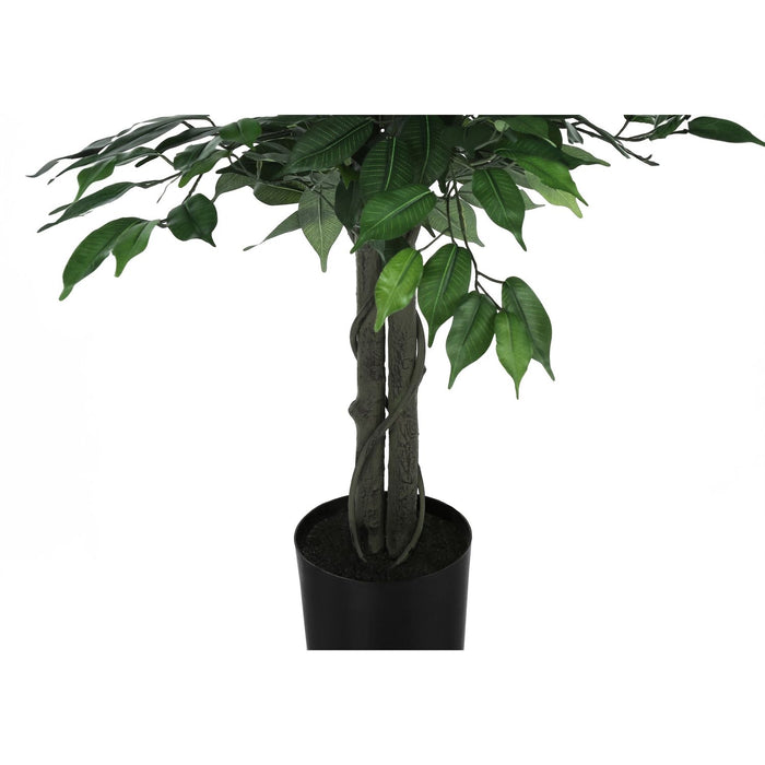 58" Tall, Artificial Plant, Ficus Tree, Indoor, Faux, Fake, Floor, Greenery, Potted, Decorative - Green / Black